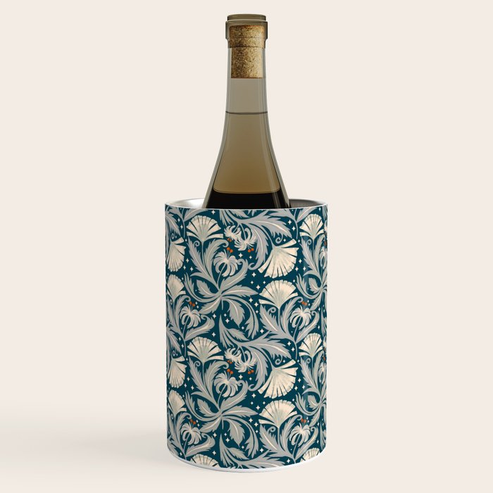 Vintage Botanica Midnight Teal - Heritage Revival Floral Wine Chiller Gallery Image 1
