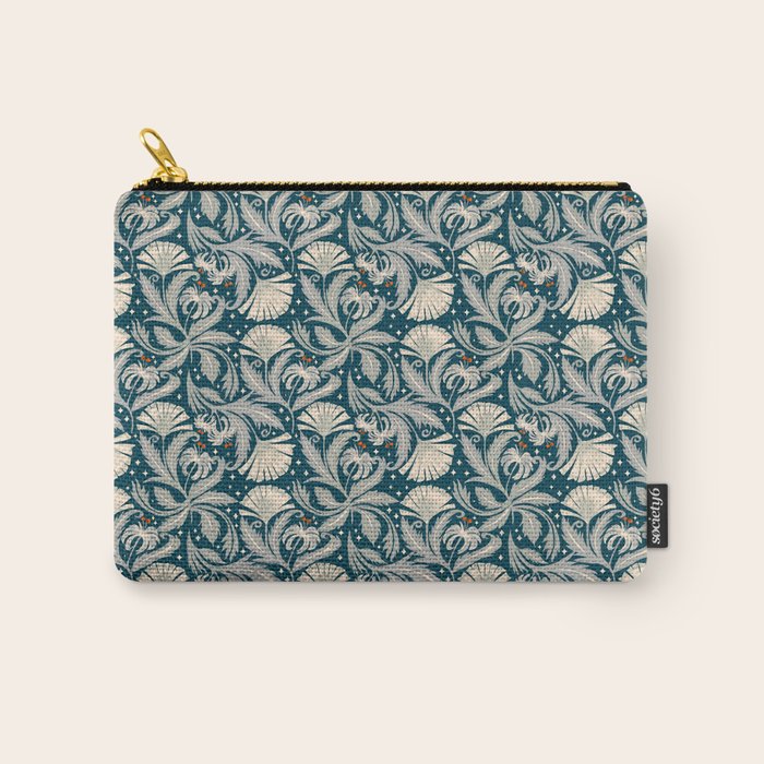 Vintage Botanica Midnight Teal - Heritage Revival Floral Carry All Pouch Gallery Image 1