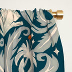 Vintage Botanica Midnight Teal - Heritage Revival Floral Window Curtain Gallery Image 2
