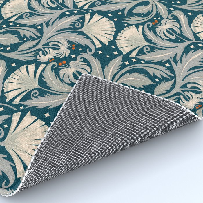 Vintage Botanica Midnight Teal - Heritage Revival Floral Rug Gallery Image 4