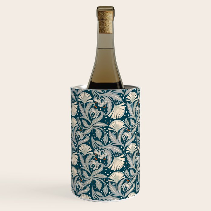 Vintage Botanica Midnight Teal - Heritage Revival Floral Wine Chiller Gallery Image 3