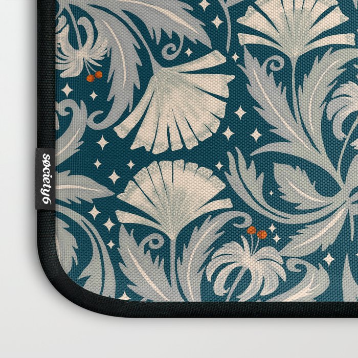 Vintage Botanica Midnight Teal - Heritage Revival Floral Laptop Sleeve Gallery Image 3
