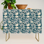 Vintage Botanica Midnight Teal - Heritage Revival Floral Credenza Gallery Image 1