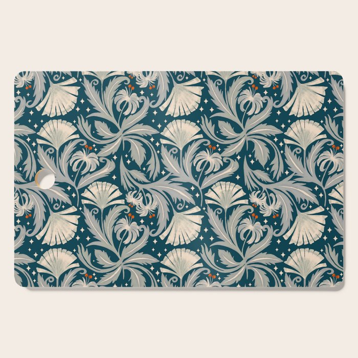 Vintage Botanica Midnight Teal - Heritage Revival Floral Cutting Board Gallery Image 1