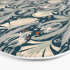 Vintage Botanica Midnight Teal - Heritage Revival Floral Bath Mat Gallery Image 3