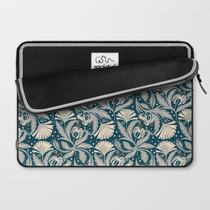 Vintage Botanica Midnight Teal - Heritage Revival Floral Laptop Sleeve Gallery Image 2