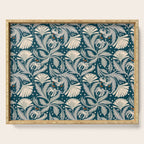 Vintage Botanica Midnight Teal - Heritage Revival Floral Serving Tray Gallery Image 1