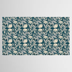 Vintage Botanica Midnight Teal - Heritage Revival Floral Tablecloth Gallery Image 2
