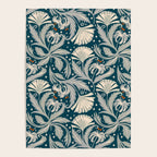Vintage Botanica Midnight Teal - Heritage Revival Floral Poster Gallery Image 4