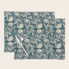 Vintage Botanica Midnight Teal - Heritage Revival Floral Placemat Gallery Image 1