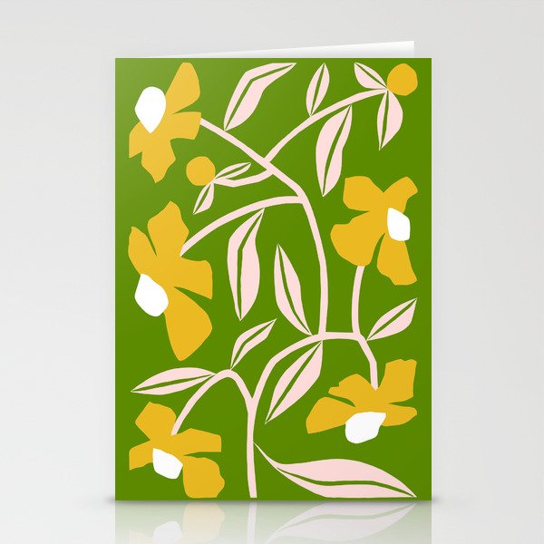 Yellow Flower Vine Stationery Card Gallery Image 2