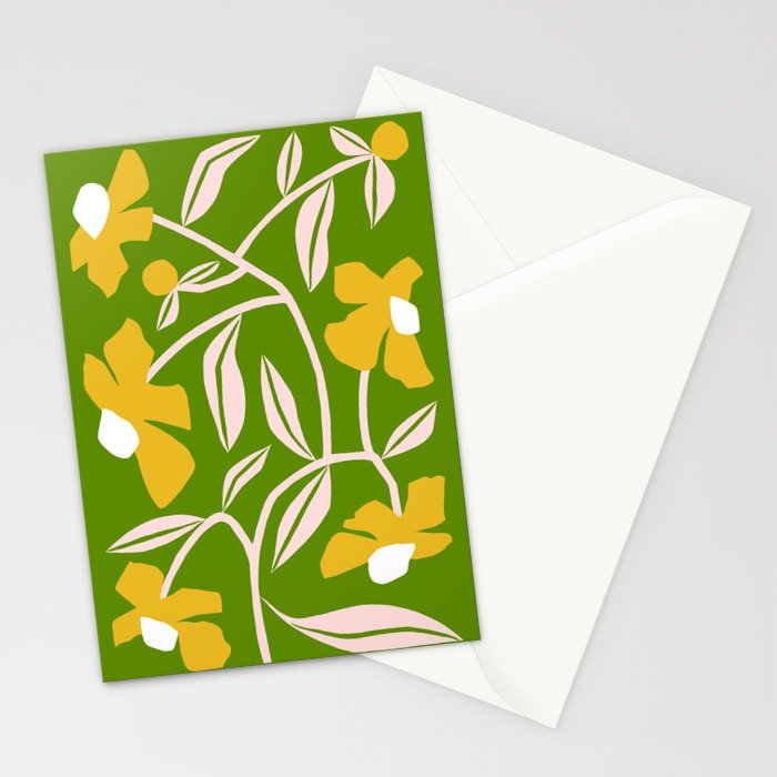 Yellow Flower Vine Stationery Card Gallery Image 2