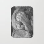 Even Lions Have Bad Days - The Lion Sleeps Tonight black and white photograph  Bath Mat Gallery Image 1