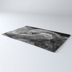 Even Lions Have Bad Days - The Lion Sleeps Tonight black and white photograph  Rug Gallery Image 3
