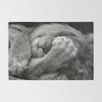 Even Lions Have Bad Days - The Lion Sleeps Tonight black and white photograph  Rug Gallery Image 2