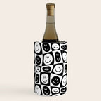 Black and white checkered happy face pattern Wine Chiller Gallery Image 3