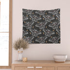 Celestial Cecropia - Black red & gold Wall Tapestry Gallery Image 2