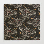 Celestial Cecropia - Black red & gold Wood Wall Art Gallery Image 1