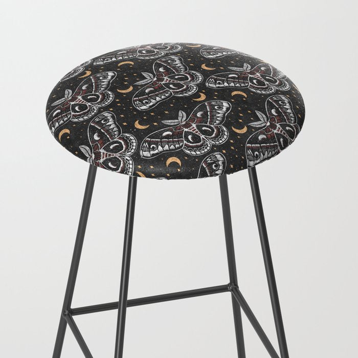 Celestial Cecropia - Black red & gold Stool Gallery Image 2