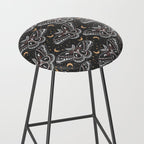 Celestial Cecropia - Black red & gold Stool Gallery Image 2