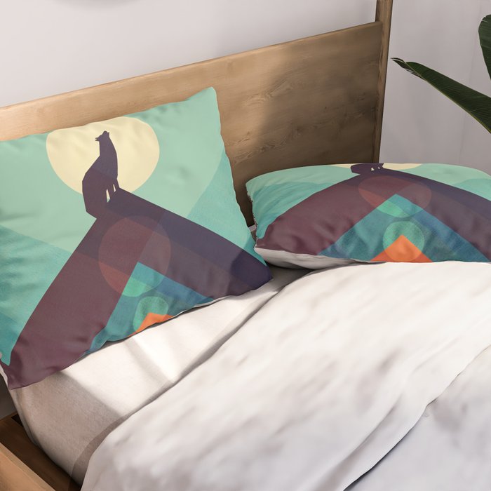 Howling Wild Wolf Pillow Sham Gallery Image 2