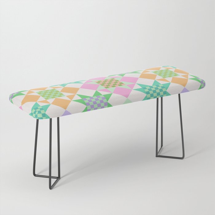 Checkerboard Quilt - Pastel Colors Bench Gallery Image 1