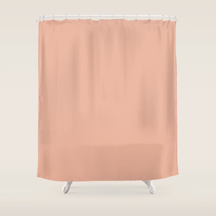 Solid Whipped Peach Shower Curtain Gallery Image 1