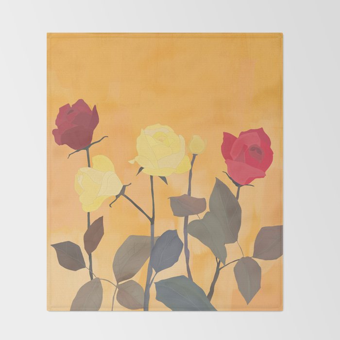 Red and Yellow Roses 2 Throw Blanket Gallery Image 2