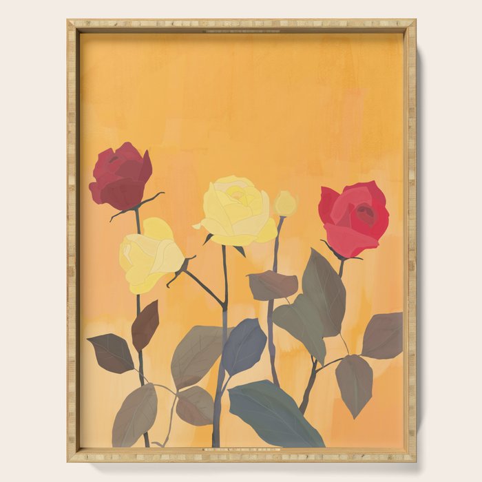Red and Yellow Roses 2 Serving Tray Gallery Image 1