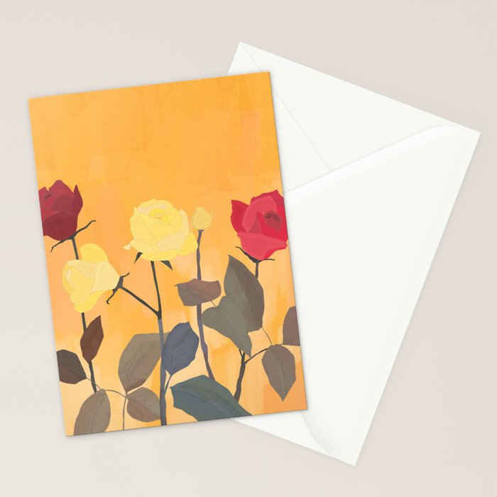 Red and Yellow Roses 2 Stationery Card Gallery Image 2