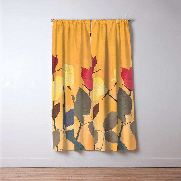 Red and Yellow Roses 2 Window Curtain Gallery Image 3