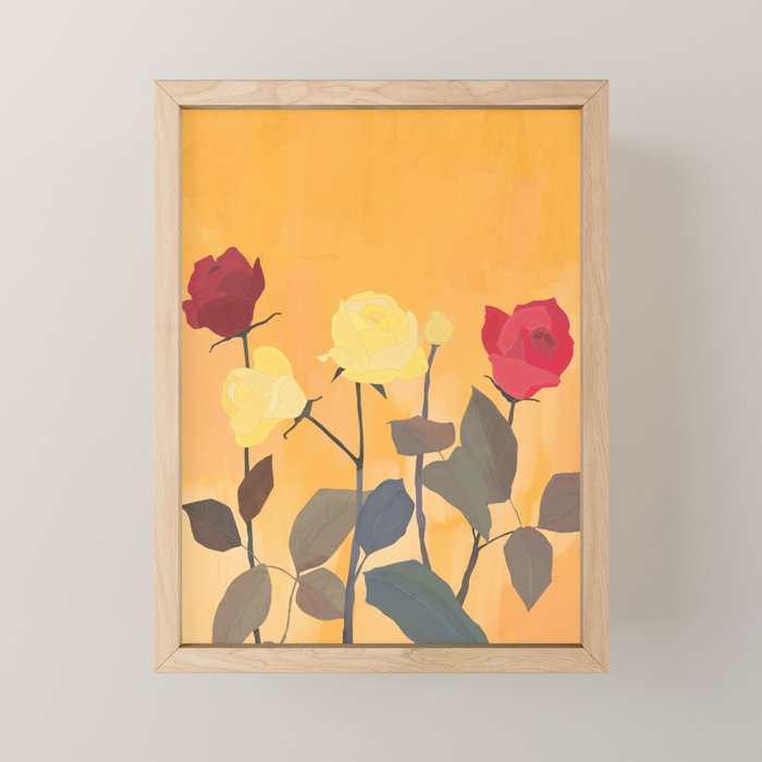 Red and Yellow Roses 2 Mini Art Print Gallery Image 1