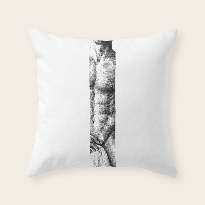 NOODDOOD Strip 4 - Eric Throw Pillow Gallery Image 1