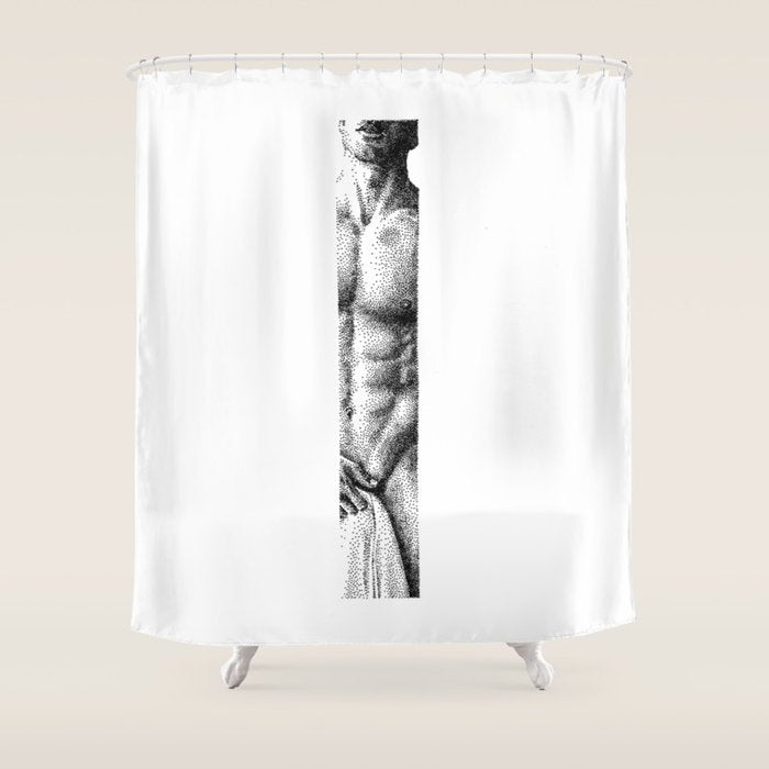 NOODDOOD Strip 4 - Eric Shower Curtain Gallery Image 1
