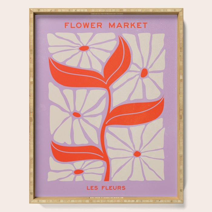 Plum & Flamingo: Les Fleurs | Flower Market Color Series 06 Serving Tray Gallery Image 1