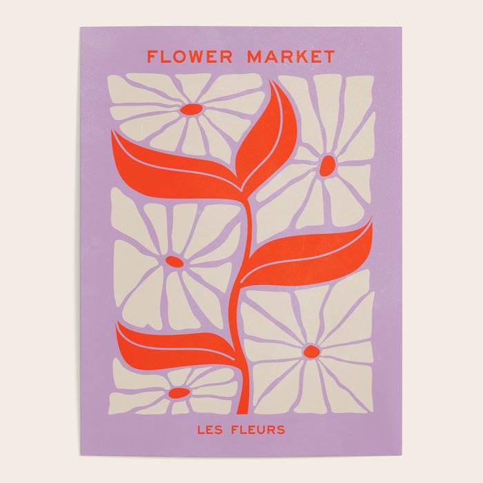 Plum & Flamingo: Les Fleurs | Flower Market Color Series 06 Poster Gallery Image 4