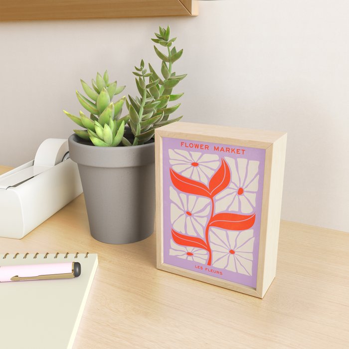 Plum & Flamingo: Les Fleurs | Flower Market Color Series 06 Mini Art Print Gallery Image 2