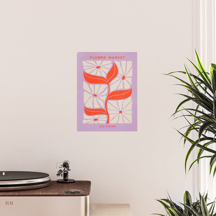 Plum & Flamingo: Les Fleurs | Flower Market Color Series 06 Poster Gallery Image 2