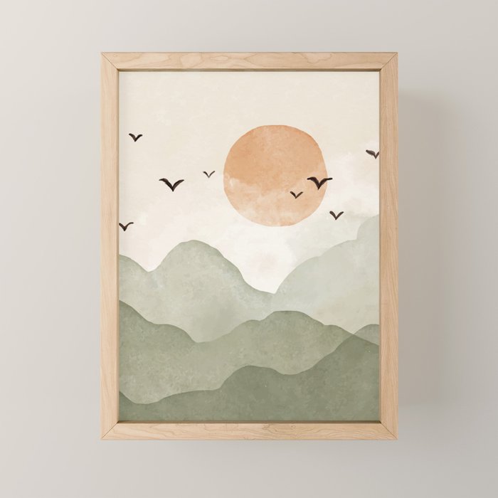 Sunset Migration Mini Art Print Gallery Image 1