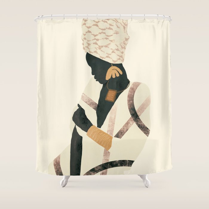 African Woman 2 Shower Curtain Gallery Image 1