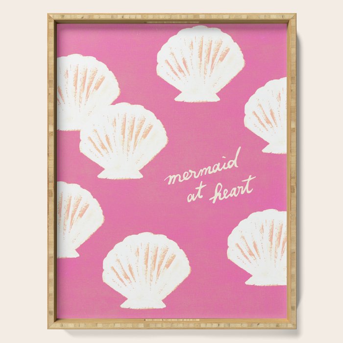 Mermaid At Heart - Pink Shells Serving Tray Gallery Image 1