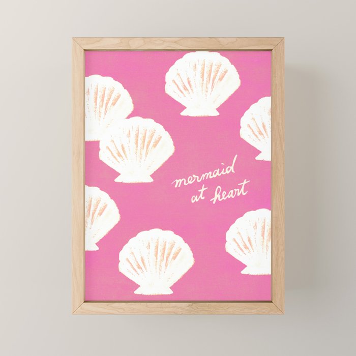 Mermaid At Heart - Pink Shells Mini Art Print Gallery Image 1