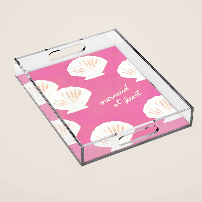 Mermaid At Heart - Pink Shells Acrylic Tray Gallery Image 1