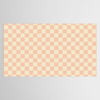 Checkers - peach pink and cream Tablecloth Gallery Image 2