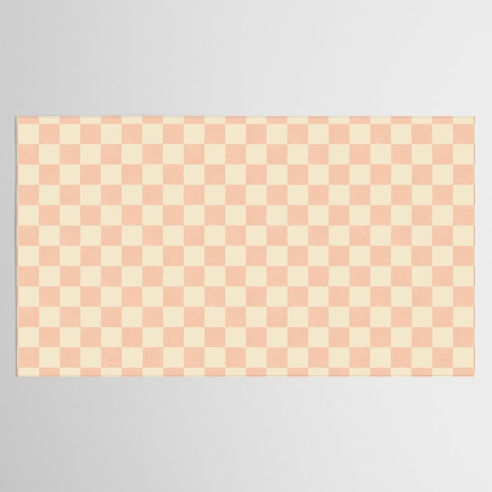 Checkers - peach pink and cream Tablecloth Gallery Image 2