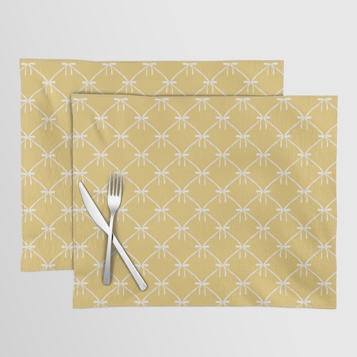 Bows & Ribbons Pattern XXI Butter Yellow Placemat Gallery Image 1