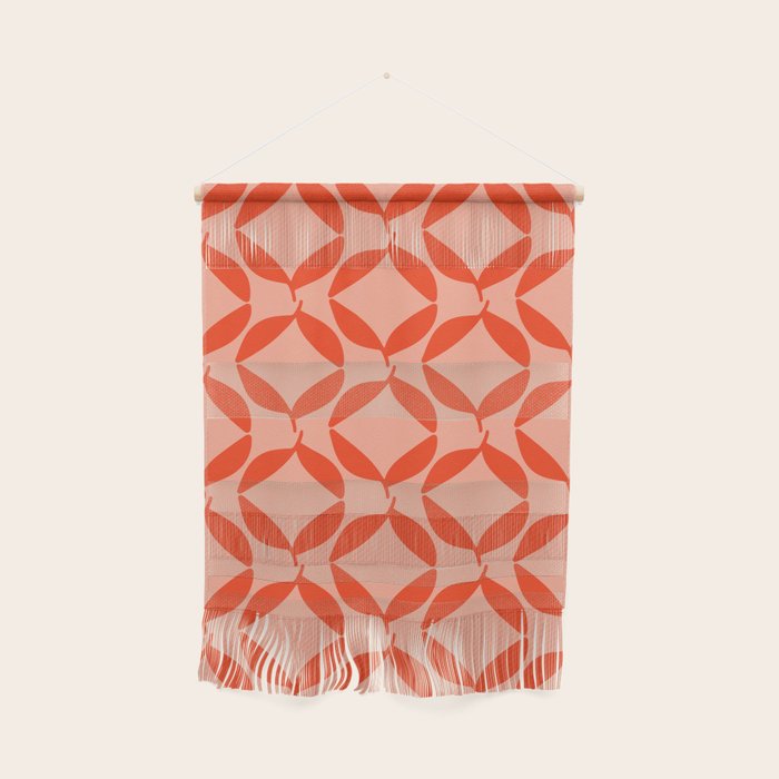 Geometric Leaves  Pink and Red Wall Hanging Gallery Image 1