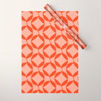 Geometric Leaves  Pink and Red Wrapping Paper Gallery Image 1