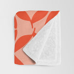 Geometric Leaves  Pink and Red Throw Blanket Gallery Image 3
