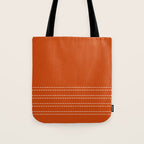 Zoe Painted Dot Stripes Minimalist Pattern in Burnt Orange and White Tote Bag Gallery Image 1